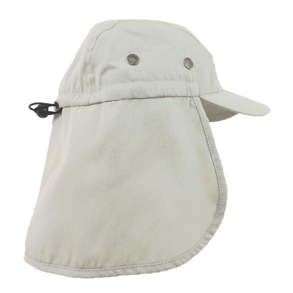 Foreign Legion Style Sun Flap Hat Beige Stone