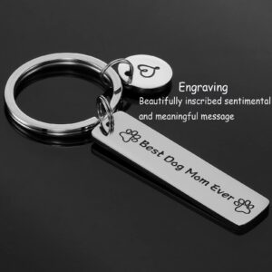 Kivosliviz Dog Mom Keychain Pet Mom Gifts Animal Lover Gifts Best Dog Mom Ever Keychain