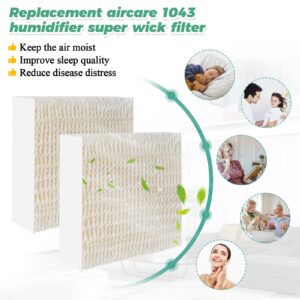 1043 Super Humidifier Wick Filters (2Pack) Replacement for Essick AirCare Evaporative Humidifier Filter EP9500 EP9700 EP9800 831000 821000 826000 826800, Bemis Space Saver 800 8000 Series by Techecook