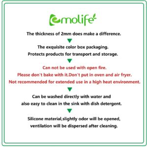 emolife Heat Resistant Mat for Air Fryer Site on, Thick Silicone Mats for Kitchen Counter, Countertop Protector, No-slip (Black)