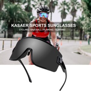 Karsaer Vision Big Shield Wraparound Sunglasses Rave for Men Women Neon Sun Visor Glasses Cycling Ski Shades 80s 90s