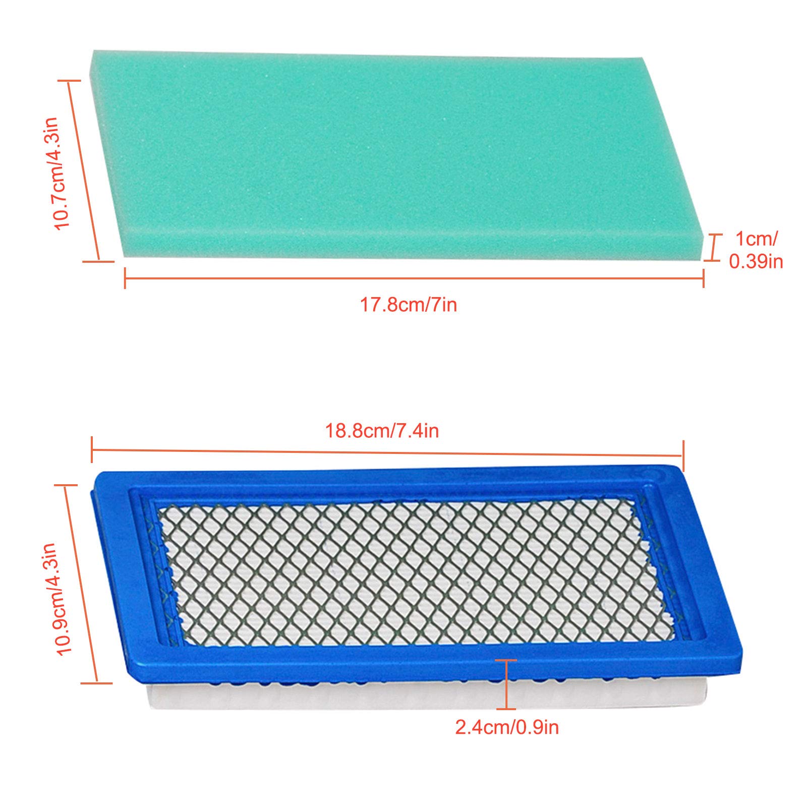 HIFROM Air Pre Filter Cartridge Cleaner Compatible with Kawasaki FH381V FH430V 11013-7017 11013-7034 Gravely 21538000 531 30 81-57 Ariens 2153800 JD MIU10998 (Pack of 2)