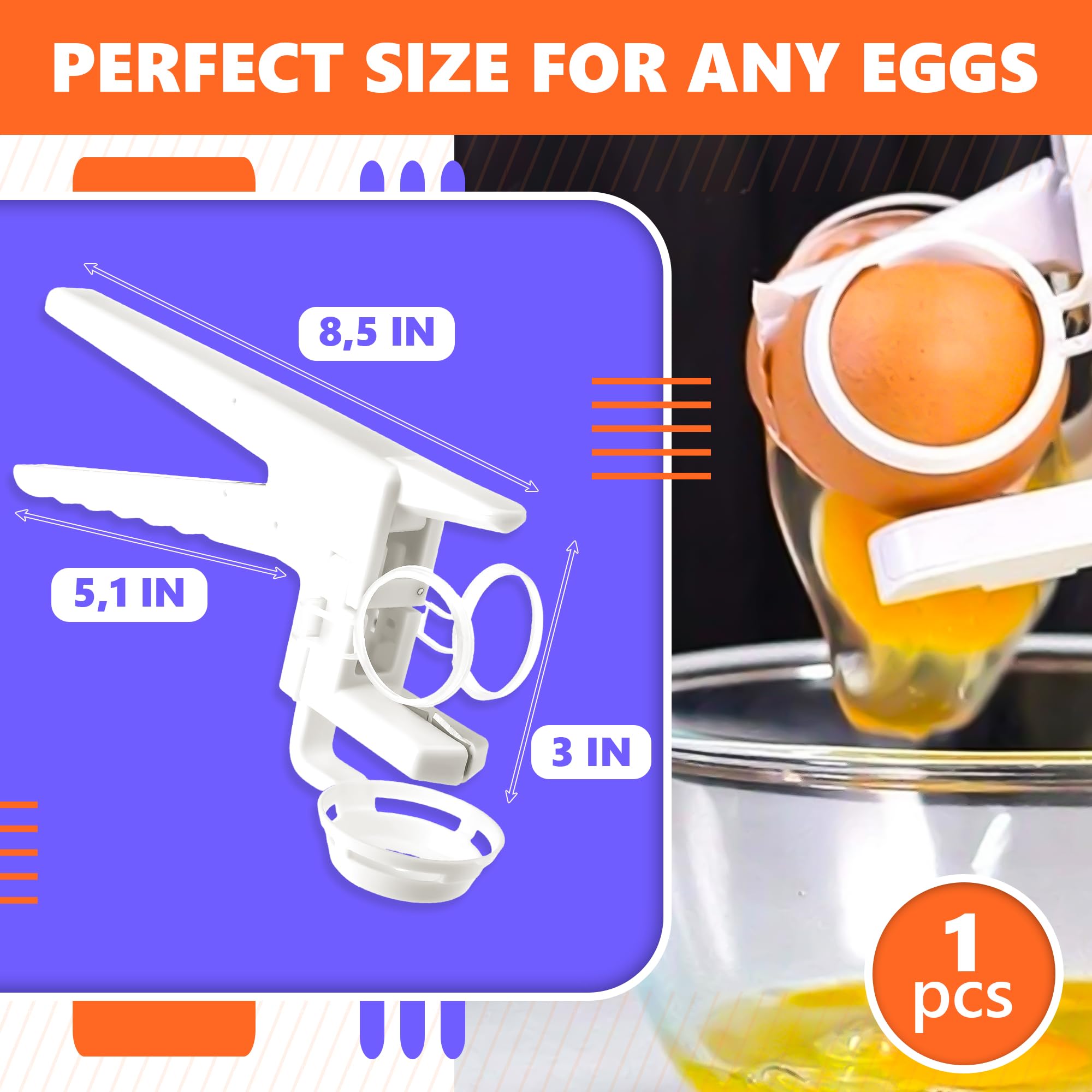 Egg Cracker Tool for Raw Eggs - Egg Breaker Egg Opener Tool One Hand Egg Cracker Egg Shell Opener - Egg Peeler Egg Separator Cute Kitchen Gadgets