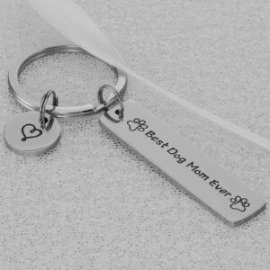 Kivosliviz Dog Mom Keychain Pet Mom Gifts Animal Lover Gifts Best Dog Mom Ever Keychain