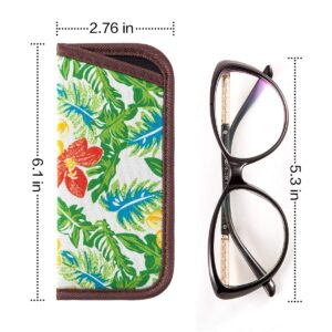 TRIUMPH VISION Eye Glass Case Small Size for Reading Glasses, Light Neoprene Slim Sleeve for Eyeglasses Flowers Soft Glasses Case Anti Scartch…