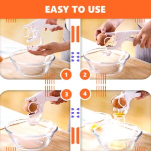 Egg Cracker Tool for Raw Eggs - Egg Breaker Egg Opener Tool One Hand Egg Cracker Egg Shell Opener - Egg Peeler Egg Separator Cute Kitchen Gadgets