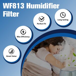 Funmit WF813 Humidifier Filter Replacement for Equate EQWF813 PCWF813 RCM832 RWF813 EQ-2119-UL Cool Mist Humidifiers Wick Filters 4 Pack