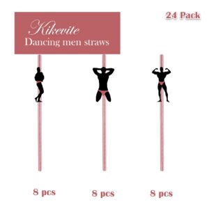 Bachelorette Party Decorations Straws I 24 Pack Dancing Stripper Man Confetti Bridal Shower Straws