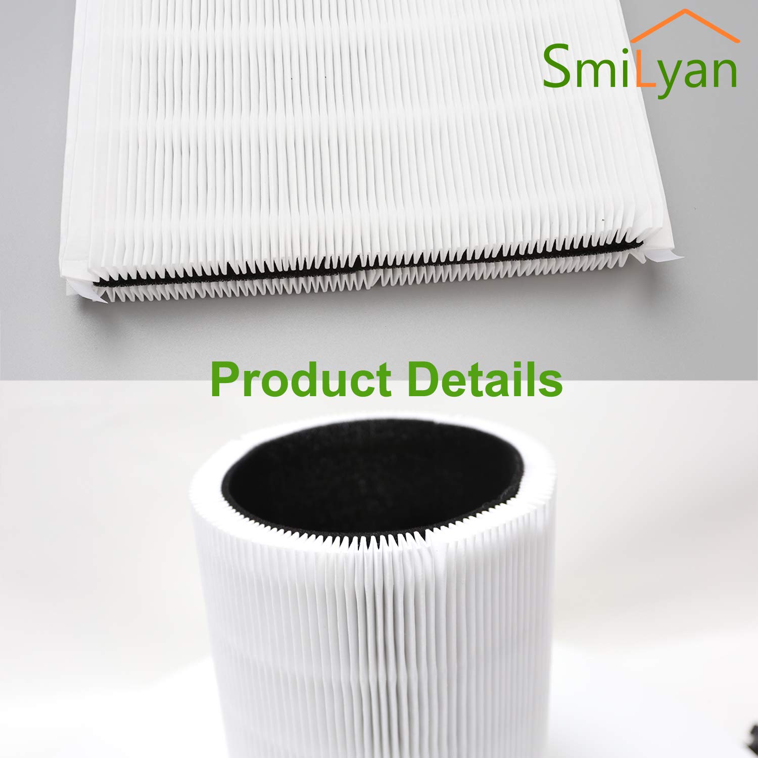 Smilyan 3 Pack Blue Pure 411 Replacement Filters for Blueair Blue Pure 411 411+ 411 Auto and Mini Air Purifier