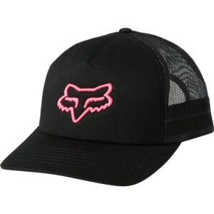 fox racing women's standard boundary trucker, black/pink, one size