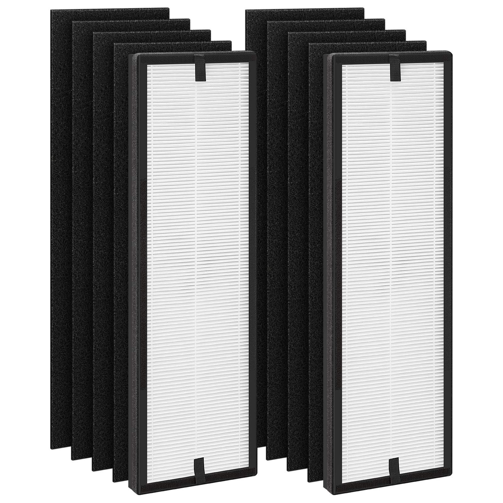 NEA-F1 H13 True HEPA Replacement Filter for Eureka NEA120 Air Puri-fier and for Toshiba Smart WiFi Air Puri-fier CAF-W36USW - 2 Pack NEA-F1 True HEPA Filter with 8 Pack NEA-C1 Carbon Filter