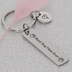 Kivosliviz Dog Mom Keychain Pet Mom Gifts Animal Lover Gifts Best Dog Mom Ever Keychain