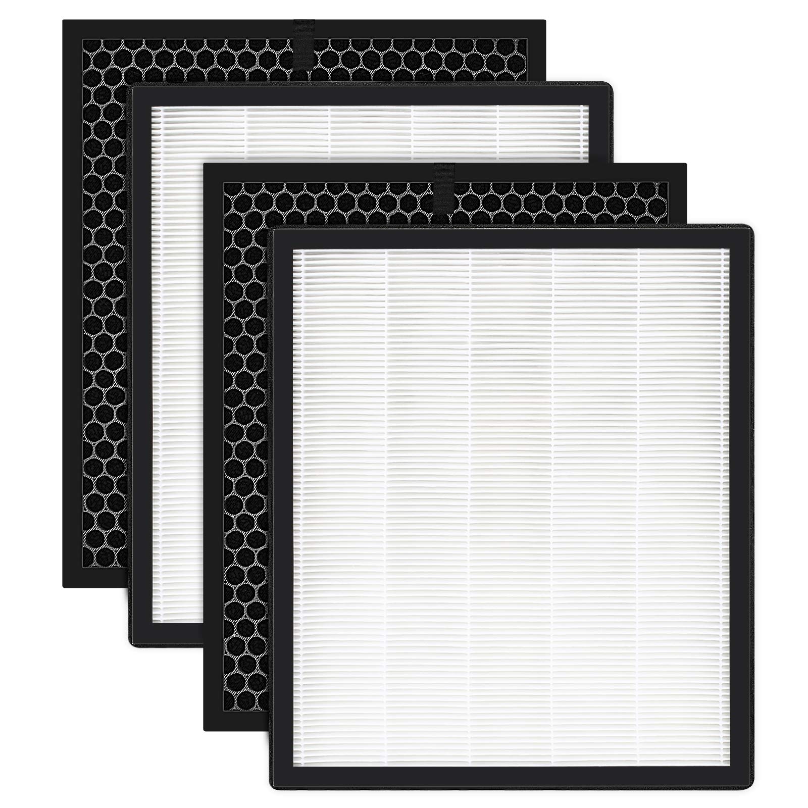 LV-PUR131 Replacement Filters, H13 True HEPA Filter Compatible with Levoit LV-PUR131 & LV-PUR131S Air Purifier, LV-PUR131-RF, 2 True HEPA & 2 Carbon Filters