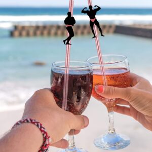 Bachelorette Party Decorations Straws I 24 Pack Dancing Stripper Man Confetti Bridal Shower Straws