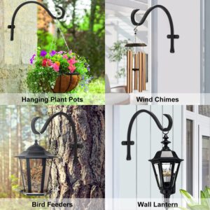 GameXcel Hanging Plant Bracket, 4PCS 12in Large Plant Hangers Outdoor Indoor Heavy-Duty Metal Wall Plant Hooks Plant Hanger with Screws for Home Decor Bird Feeders Lanterns Wind Chimes Decorative