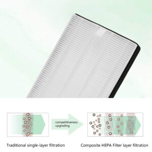 Drolma F2 A2 replacement filter, compatible with 3M Filtrete Air Purifier models FAP-C02WA-G2,FAP-C03BA-G2,FAP-C02-F2,FAP-T03-F2 and FAP-TO3-A2, 2pack