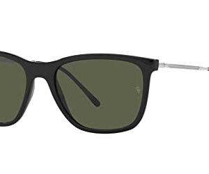 Ray-Ban Rb4344 Square Sunglasses, Black/Green, 56 mm