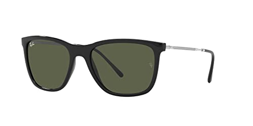 Ray-Ban Rb4344 Square Sunglasses, Black/Green, 56 mm