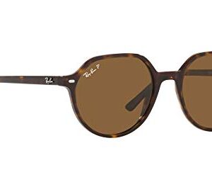 Ray-Ban RB2195 Thalia Square Sunglasses, Havana/Polarized Brown, 51 mm