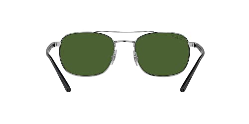 Ray-Ban RB3670CH Chromance Square Sunglasses, Silver/Polarized Dark Green, 54 mm