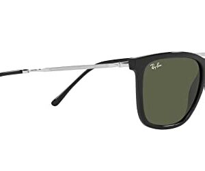 Ray-Ban Rb4344 Square Sunglasses, Black/Green, 56 mm