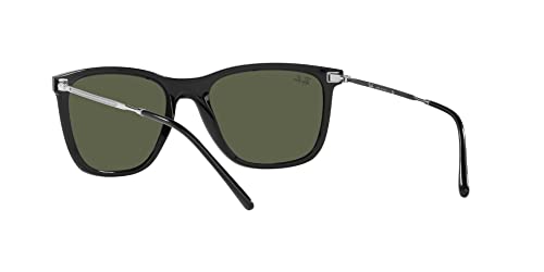 Ray-Ban Rb4344 Square Sunglasses, Black/Green, 56 mm