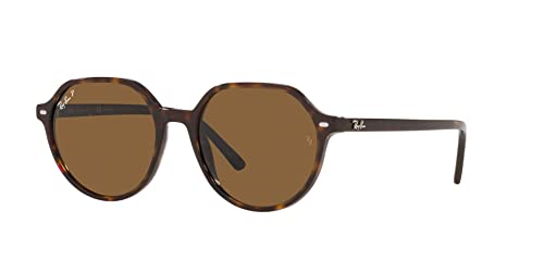 Ray-Ban RB2195 Thalia Square Sunglasses, Havana/Polarized Brown, 51 mm