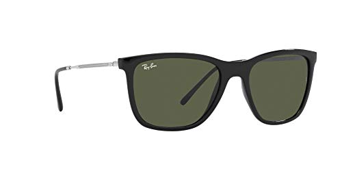 Ray-Ban Rb4344 Square Sunglasses, Black/Green, 56 mm