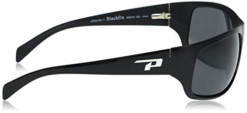 Peppers Sport Polarized Oval Sunglasses, Shiny Black, 66x19x125mm