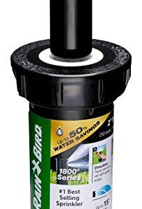 Rain Bird 1802QDSPRS Pressure Regulating (PRS) Professional Dual Spray Pop-Up Sprinkler, 90° Quarter Circle Pattern, 8' - 15' Spray Distance, 2" Pop-up Height , Black