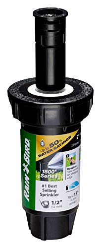 Rain Bird 1802QDSPRS Pressure Regulating (PRS) Professional Dual Spray Pop-Up Sprinkler, 90° Quarter Circle Pattern, 8' - 15' Spray Distance, 2" Pop-up Height , Black