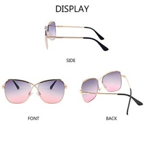 FEISEDY Womens Cute Sunglasses Oversized Butterfly X Shape Design Cateye Lady Sunglasses B2738