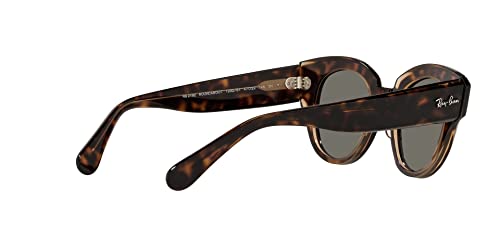 Ray-Ban Women's RB2192 Roundabout Round Sunglasses, Havana On Transparent Brown/Dark Grey, 47 mm