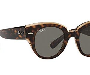 Ray-Ban Women's RB2192 Roundabout Round Sunglasses, Havana On Transparent Brown/Dark Grey, 47 mm