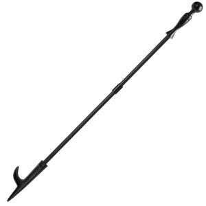 Amagabeli 32 Inch Fire Poker for Fire Pit Fireplace Poker Wrought Iron for Indoor Outdoor Steel Poker Stick Campfire Rust Resistant Tool for Bonfires Camping BBQ Wood Stove Black