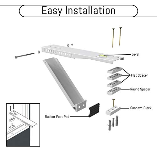 BJADE'S Universal Window Air Conditioner Bracket,Light Duty,Support Up to 85lbs,Fits for 5000-12,000 BTU AC Units.