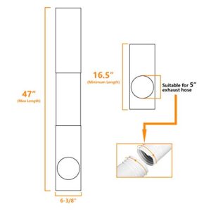 LBG Products Portable Air Conditioner Window Seal Plates Kit, Vertical AC Window Unit, Adjustable Seal AC Window Vent Kit for Exhaust Hose, Universal for Ducting with 5 inches Diameter