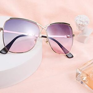 FEISEDY Womens Cute Sunglasses Oversized Butterfly X Shape Design Cateye Lady Sunglasses B2738