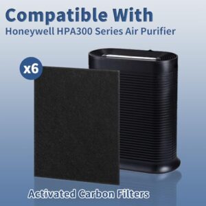 HRF-A300 Pre Filter A Replacement for Honeywell HEPA Air Purifier HPA300 Series, Funmit 6 Pack Precut Activated Carbon Pre Filter Compatible with Honeywell Air Purifier Prefilter A