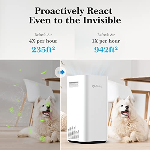 Airdog X3 Bedroom Air Purifier with Washable Filter, up to 942 ft², Quiet Air Purifier for Baby, Clean down to 0.0146 microns, Patented TPA Technology