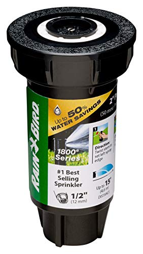 Rain Bird 1802QDSPRS Pressure Regulating (PRS) Professional Dual Spray Pop-Up Sprinkler, 90° Quarter Circle Pattern, 8' - 15' Spray Distance, 2" Pop-up Height , Black