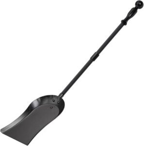 amagabeli garden & home 32" fireplace shovel for ash heavy duty ash shovel gardening fireplace tools wrought iron long handle bbq grill campfire indoor outdoor wood stove hearth accessories black