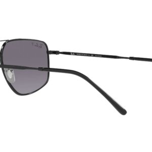 Ray-Ban Rb3666 Rectangular Sunglasses, Black/Grey Mirrored Gradient Polarized, 56 mm