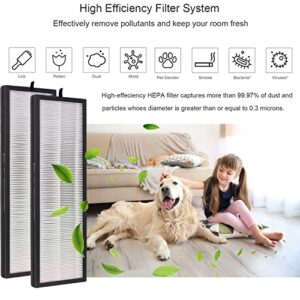 Eureka NEA120 True HEPA Filter, Compatible with Eureka Instant Clear NEA120 (NEA-F1/ NEA-C1) and Toshiba Smart WiFi (CAF-W36USW) Air Purifier, 2 pack