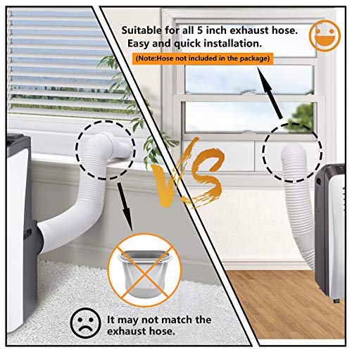 LBG Products Portable Air Conditioner Window Seal Plates Kit, Vertical AC Window Unit, Adjustable Seal AC Window Vent Kit for Exhaust Hose, Universal for Ducting with 5 inches Diameter