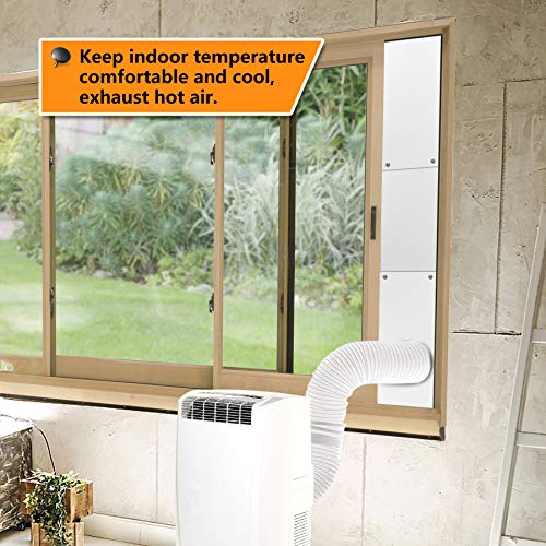 LBG Products Portable Air Conditioner Window Seal Plates Kit, Vertical AC Window Unit, Adjustable Seal AC Window Vent Kit for Exhaust Hose, Universal for Ducting with 5 inches Diameter