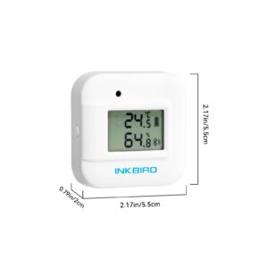 Inkbird Smart Thermometer Temperature and Humidity Monitor Hygrometer Indoor, Free APP for iOS and Android, IBS-TH2 Plus Version Supports External Temperature Probe and Digital Display.