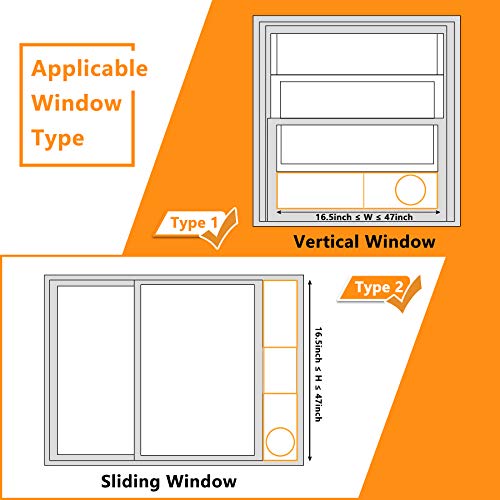 LBG Products Portable Air Conditioner Window Seal Plates Kit, Vertical AC Window Unit, Adjustable Seal AC Window Vent Kit for Exhaust Hose, Universal for Ducting with 5 inches Diameter