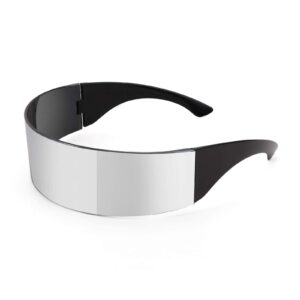 feisedy 80s futuristic cyclops cyber visor sunglasses men women punk style cosplay b2740