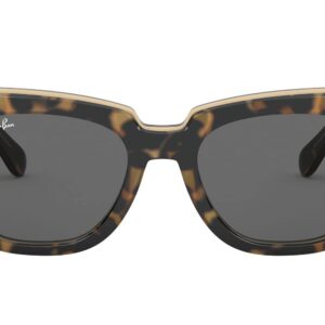 Ray-Ban RB2186 State Street Square Sunglasses, Havana On Transparent Brown/Dark Grey, 52 mm